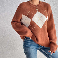 Casual Geometric Knit Sweater