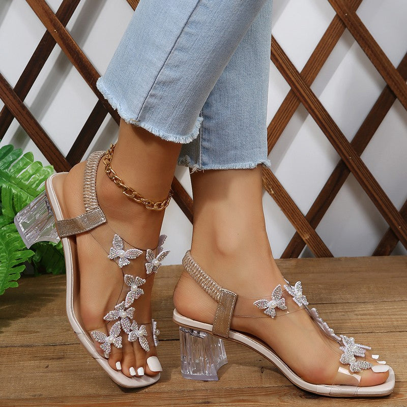 Butterfly Embellished Casual Sandals