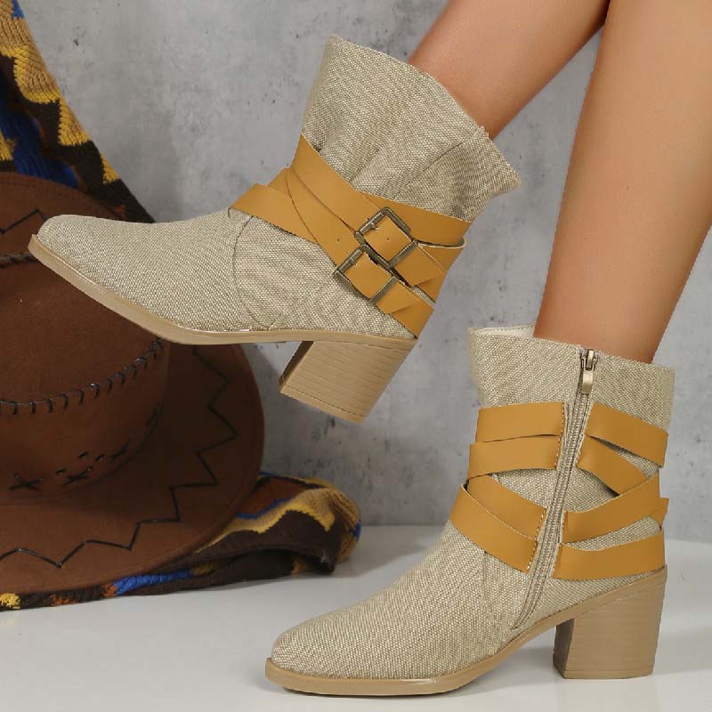 Vintage Chunky Heel Boots