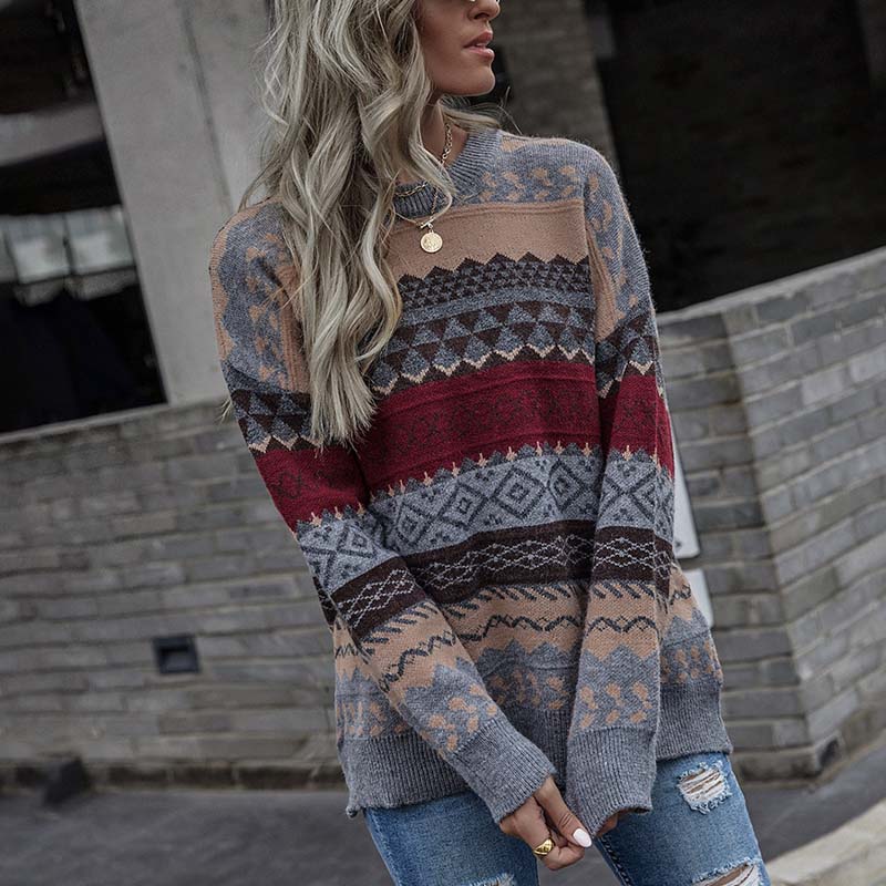 Vintage Geometric Knit Sweater