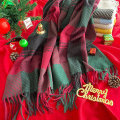 Christmas Plaid Fringed Scarf