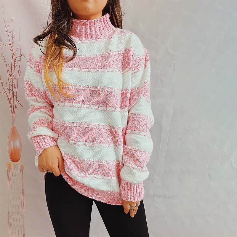 Casual Striped Knit Sweater