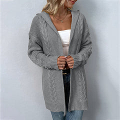 Casual Hooded Knitted Cardigan