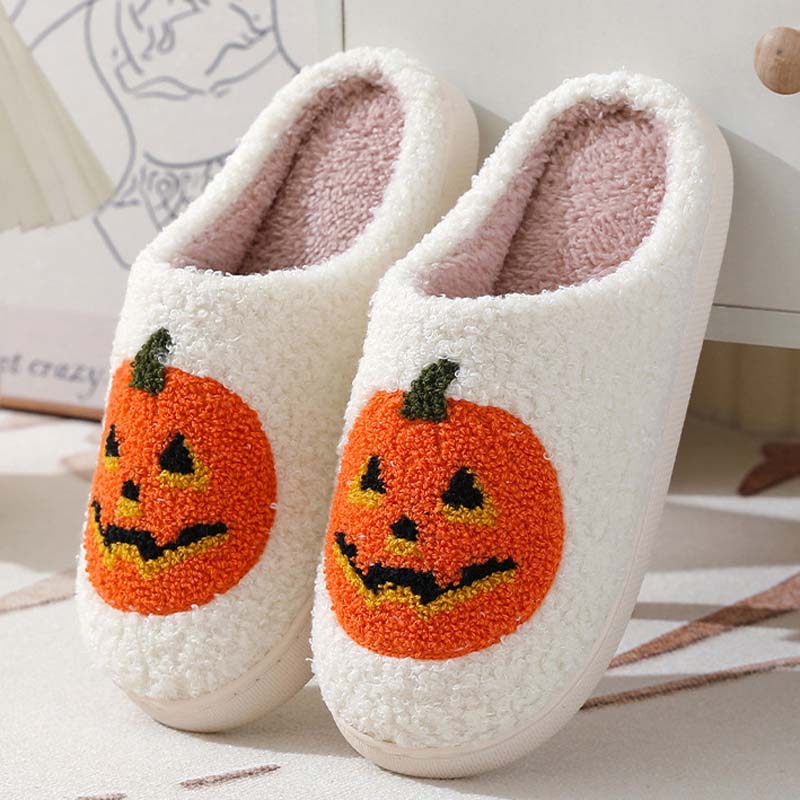 Halloween Pumpkin Plush Slippers