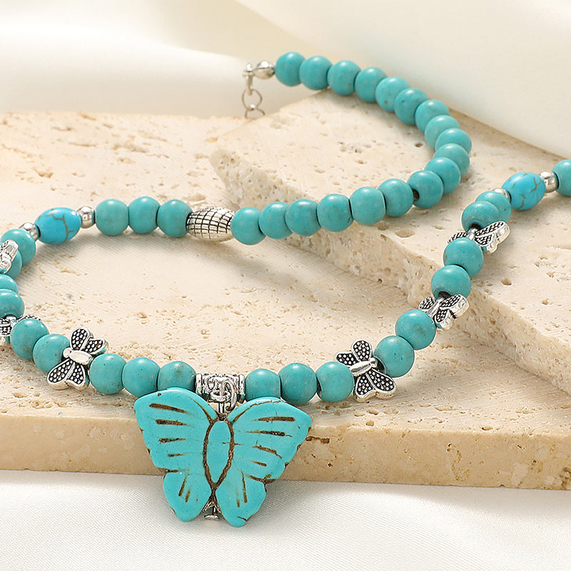 Bohemian Butterfly Pendant Necklace