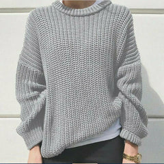 Casual Solid Knitted Sweater