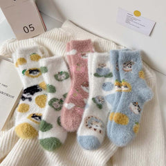 Cartoon Cat Plush Socks