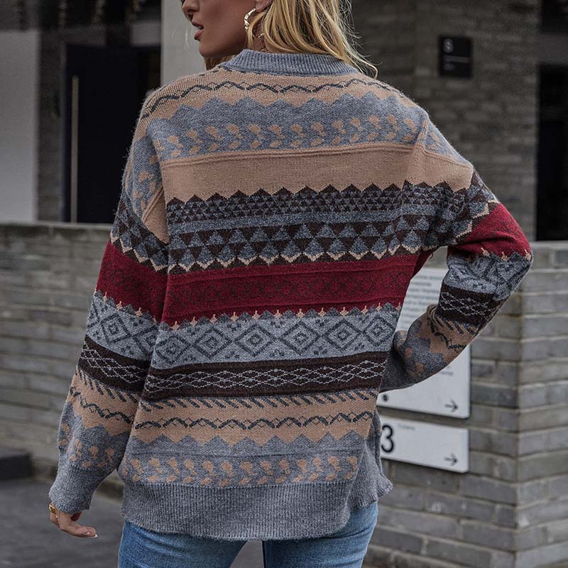 Vintage Geometric Knit Sweater