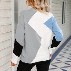 Contrast Color Casual Sweater