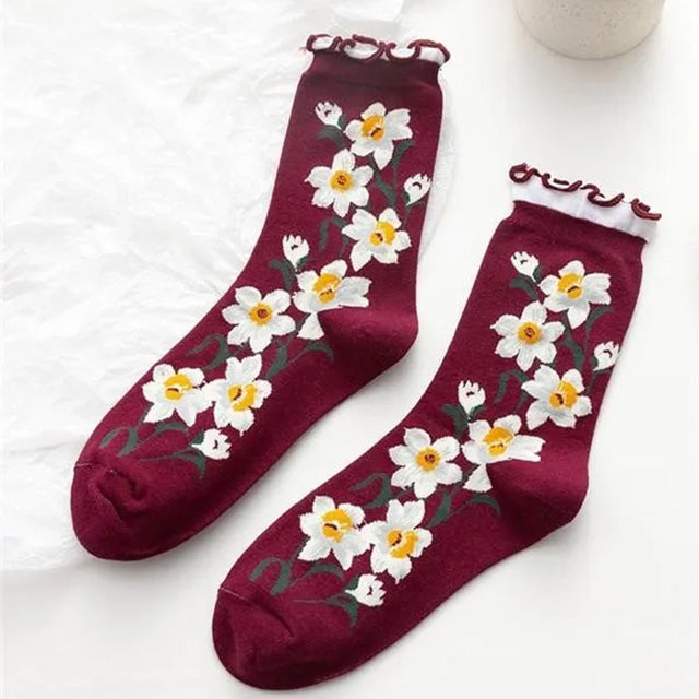 Pack Of 5 Pairs Of Floral Socks