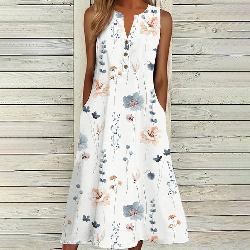 Casual Floral Sleeveless Dress