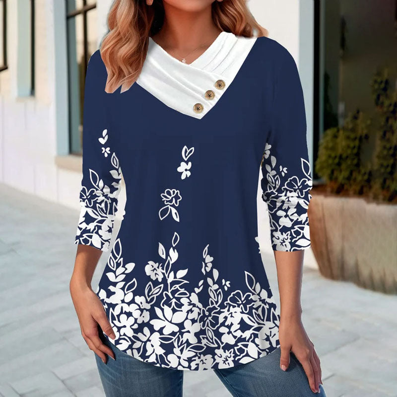 Casual Floral Print Blouse