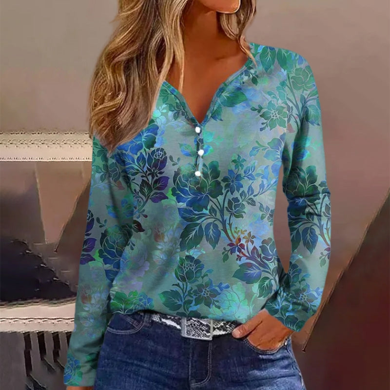 Vintage Floral Print Blouse