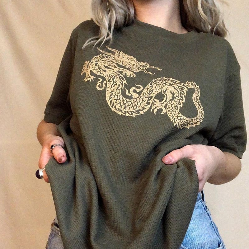 Dragon Print Oversized T-shirt