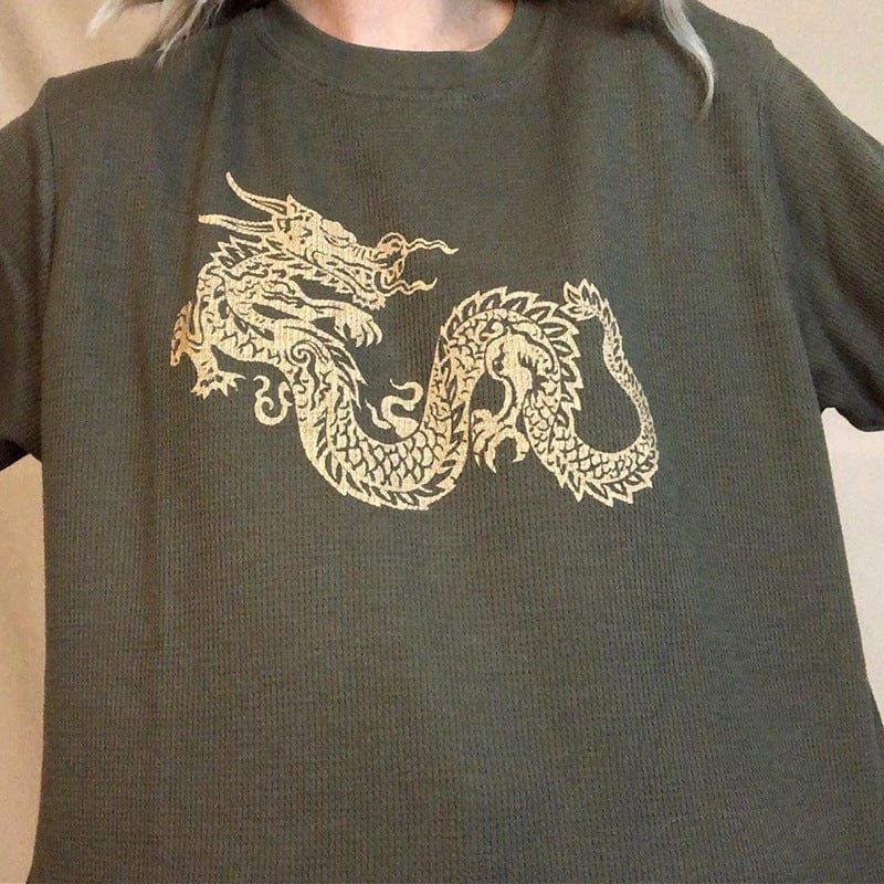 Dragon Print Oversized T-shirt