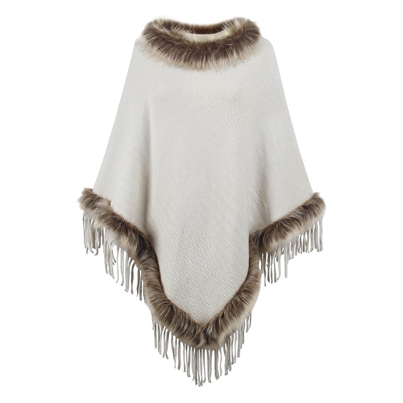 Wilder Faux Fur Trim Poncho