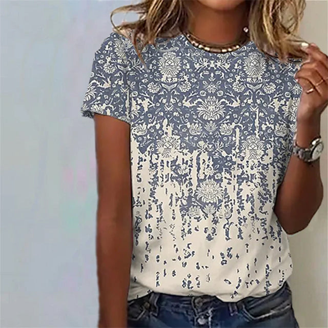 Vintage Casual Printed T-Shirt