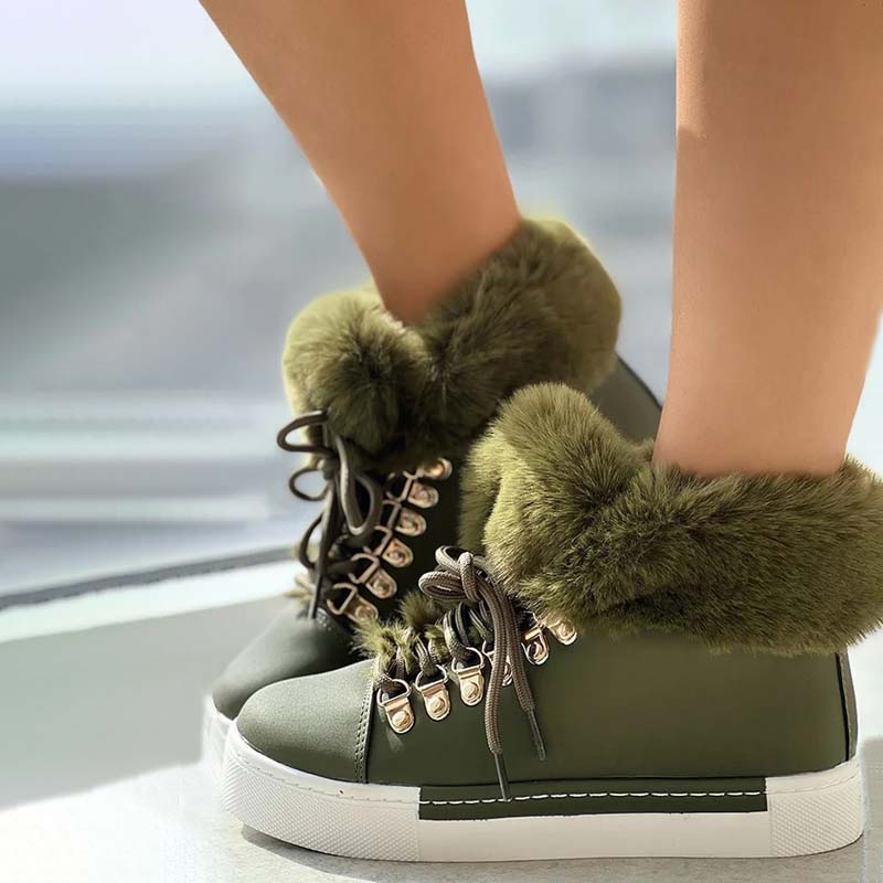 Warm Plush Platform Ankle Boots