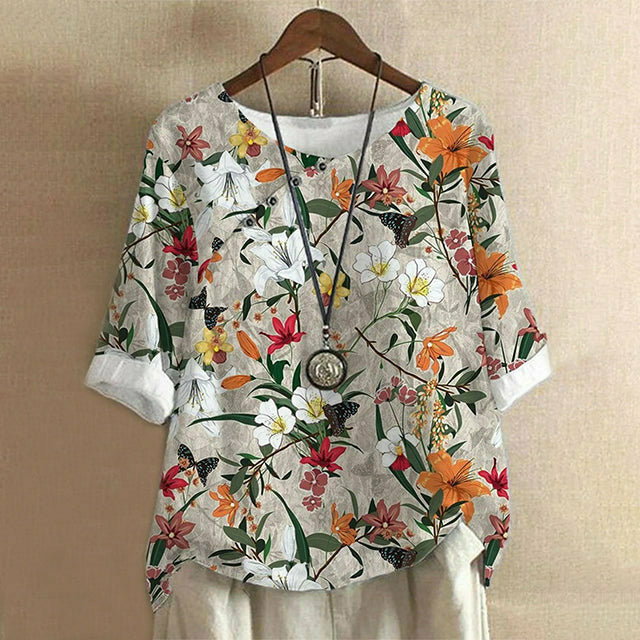 Casual Floral Print Blouse