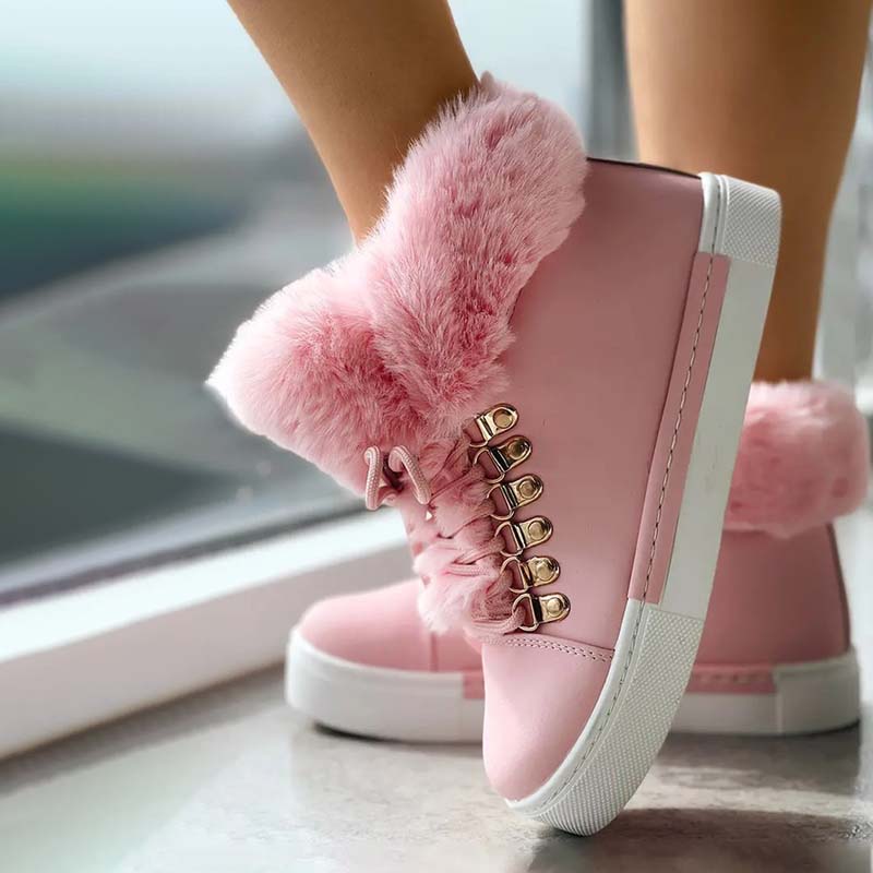 Warm Plush Platform Ankle Boots