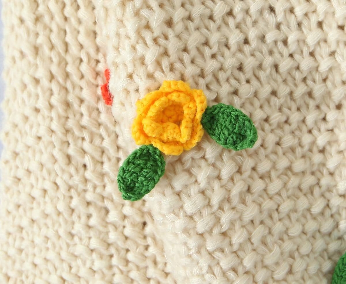 Stitch Flowers Hand Knit Cardigan