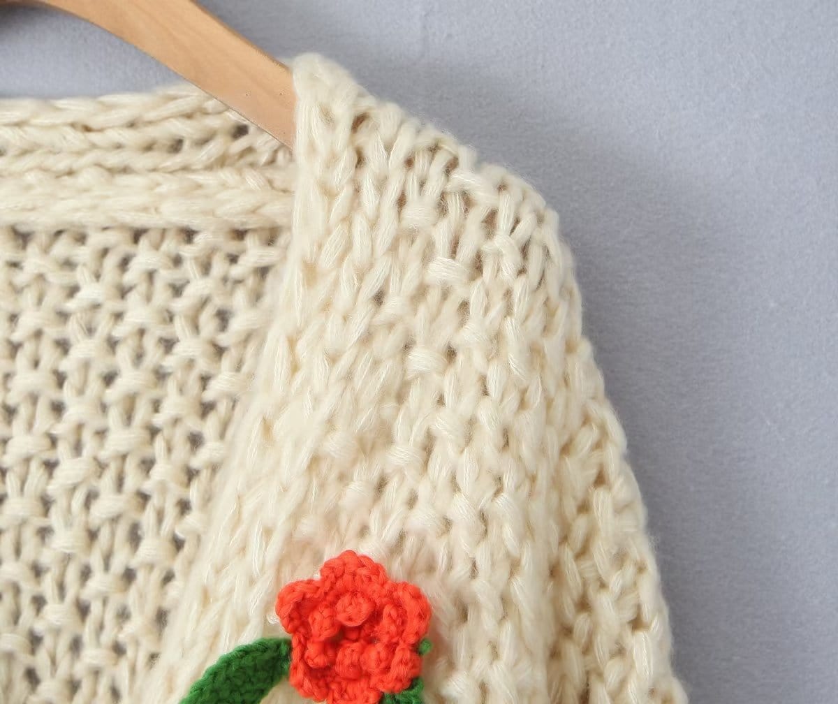 Stitch Flowers Hand Knit Cardigan