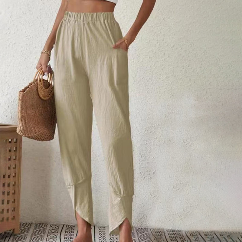 Solid Color Casual Pants