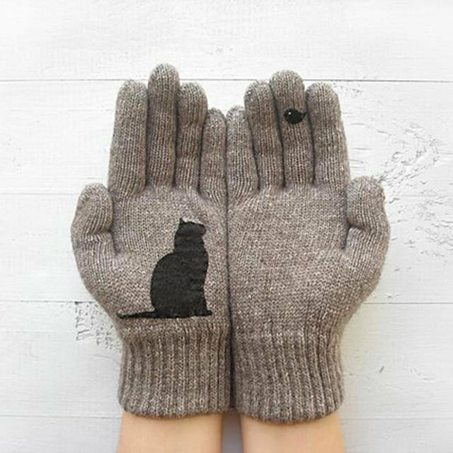 Warm Fashion Print Gloves