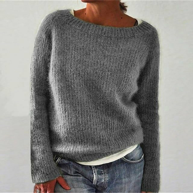 Casual Solid Loose Soft Sweater