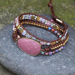 Handmade Boho Colorful Natural Stone Bracelet