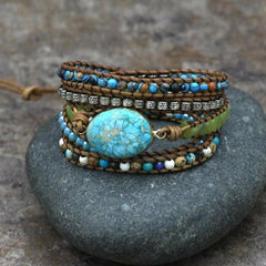 Handmade Boho Colorful Natural Stone Bracelet