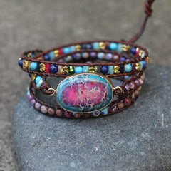 Handmade Boho Colorful Natural Stone Bracelet