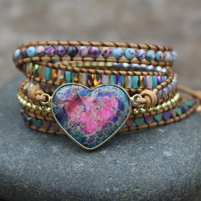 Handmade Boho Colorful Natural Stone Bracelet