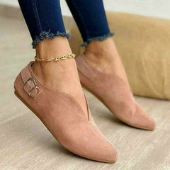 Retro Pointed Toe Suede Flat Shoes