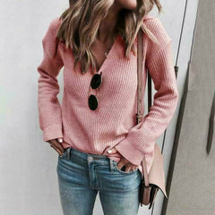 Casual Solid knitted Sweater