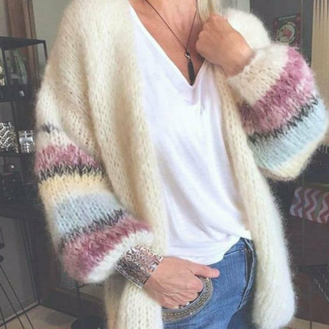 Casual Striped Knitted Cardigan