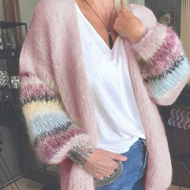 Casual Striped Knitted Cardigan