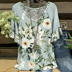 Floral Print Casual T-Shirt