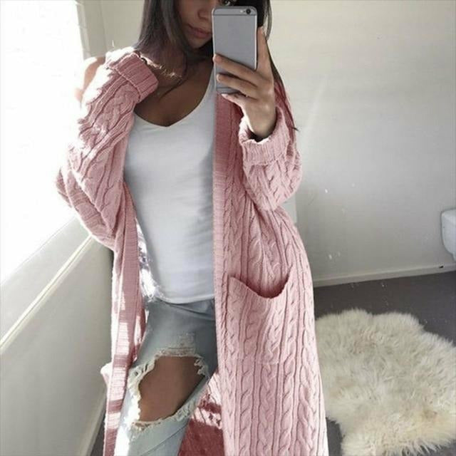 Casual Knitted Long Cardigan