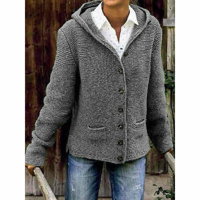 Vintage Hooded Knitted Coat