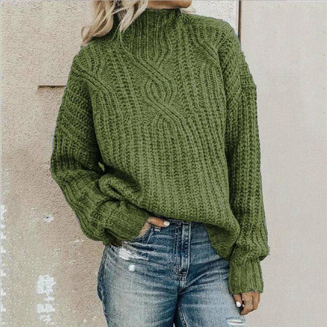 Casual Solid Knitted Sweater