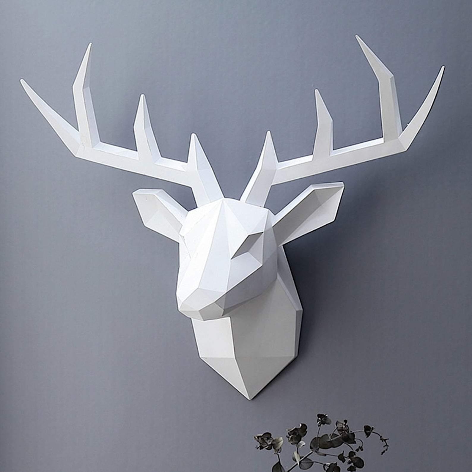 3D Deer Head Wall Statue