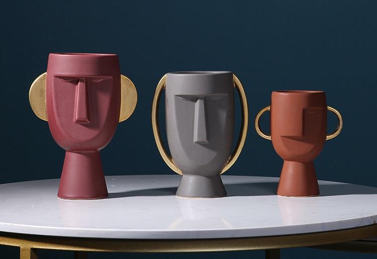 Abstract Face Flower Vase