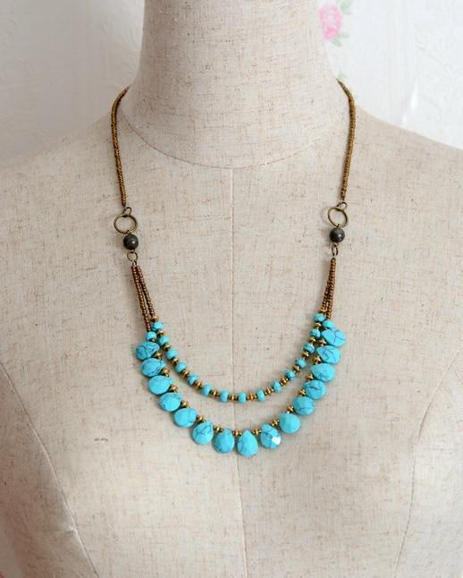 Aquamarine Teardrops Necklace