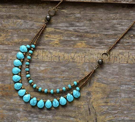 Aquamarine Teardrops Necklace