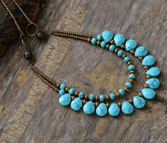 Aquamarine Teardrops Necklace