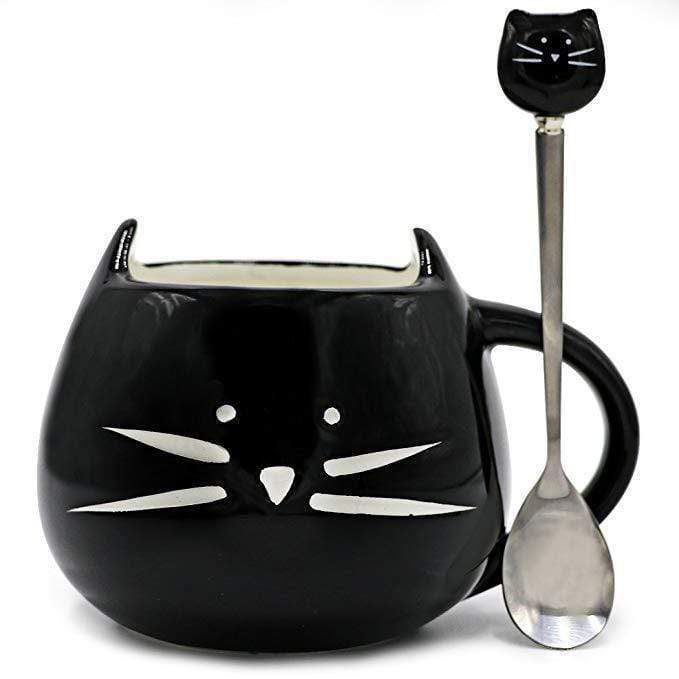 Cute Cat Coffee Mug With Spoon