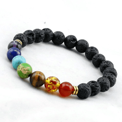 Chakra Healing and Balancing Lava Stone Bracelet