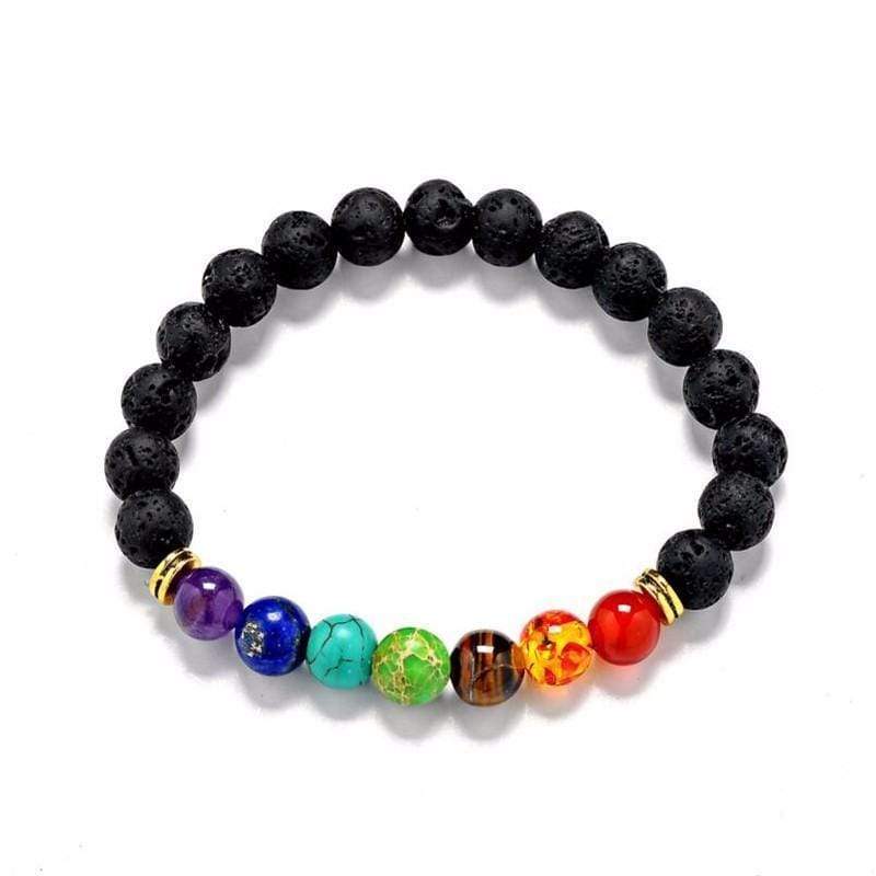 Chakra Healing and Balancing Lava Stone Bracelet