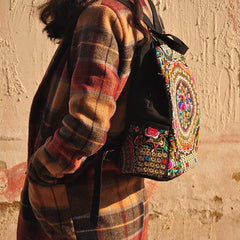 Colorful Traditional Style Embroidered Backpack